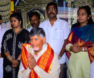 Chief Minister Chandrababu, Union Minister Ram Mohan Naidu Offer Prayers at Srisailam Temple, Launch Seaplane Demo